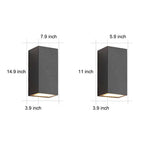 Modern Waterproof Black Up-Down LED Wall Light