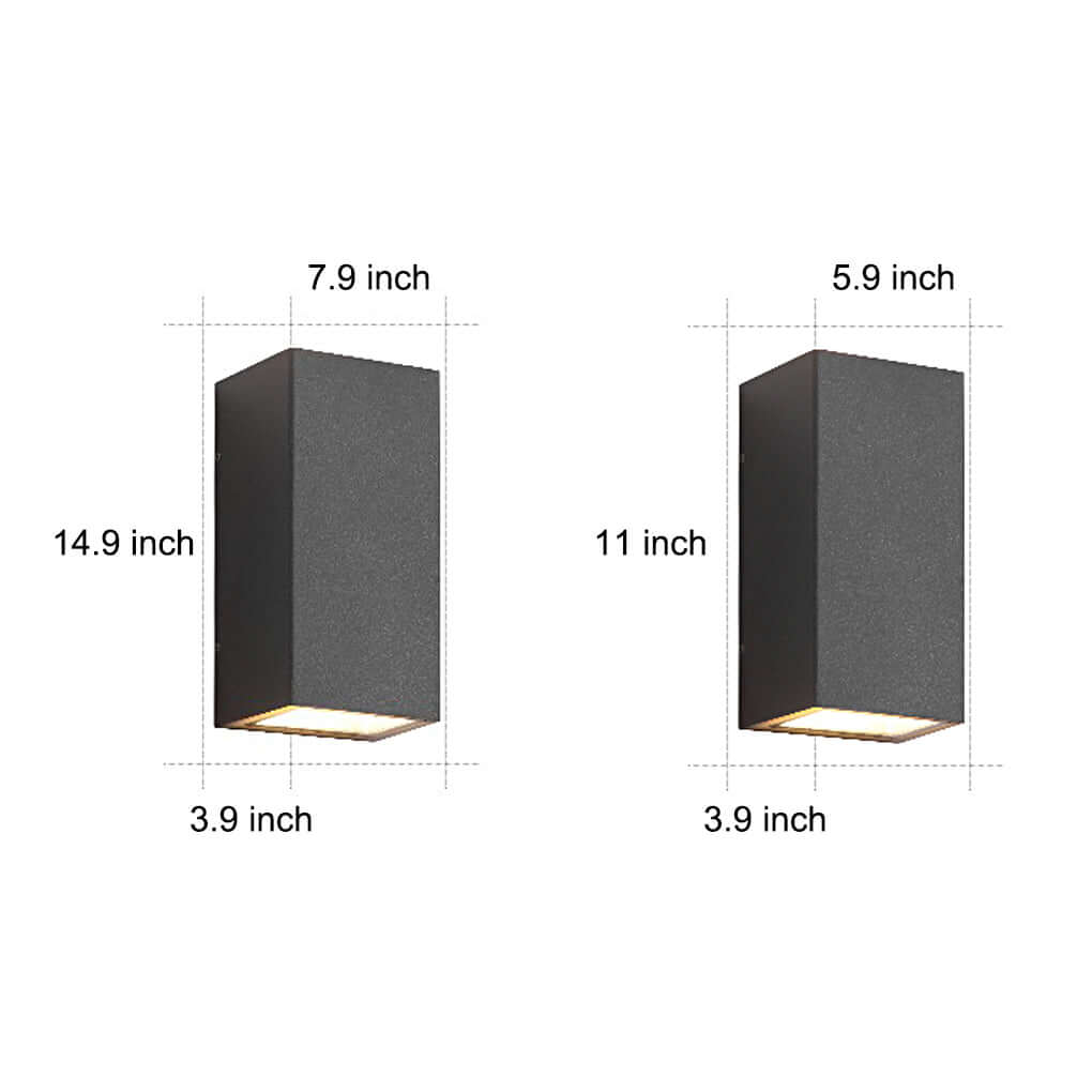 Modern Waterproof Black Up-Down LED Wall Light
