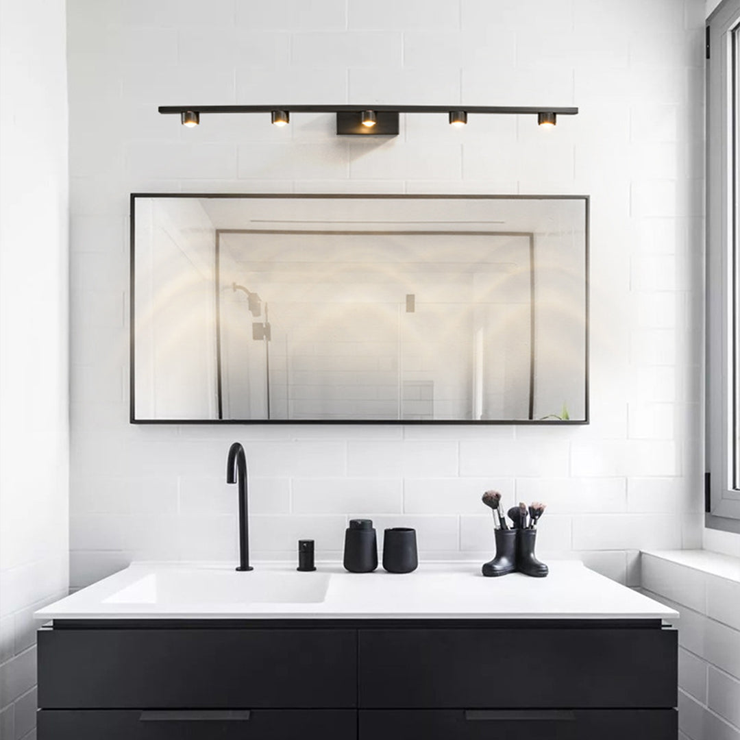 Minimalist Black LED Vanity Lights for Bathroom Mirror Cabinet