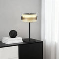 Vintage Iron Frame Table Lamp with PS Lampshade