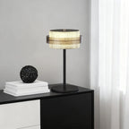 Vintage Iron Frame Table Lamp with PS Lampshade