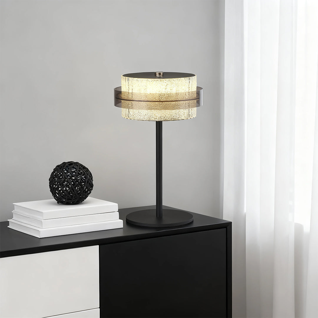 Vintage Iron Frame Table Lamp with PS Lampshade