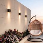 Modern Black LED Outdoor Wall Lights - Up and Down Design