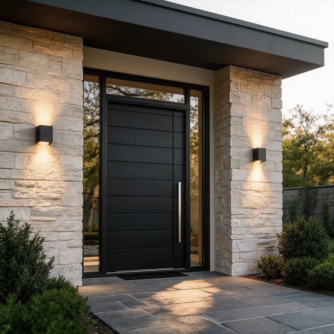 Modern Black LED Outdoor Wall Lights - Up and Down Design