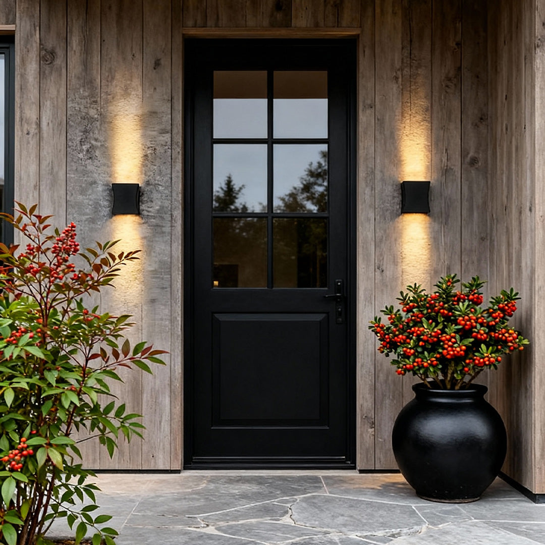Modern Black LED Outdoor Wall Lights - Up and Down Design