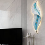 Modern White Resin Feather LED Wall Light - Luxury Corridor Lamp
