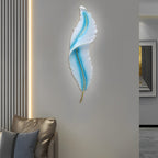Modern White Resin Feather LED Wall Light - Luxury Corridor Lamp