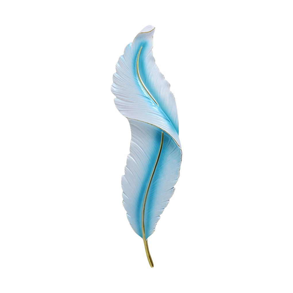 Modern White Resin Feather LED Wall Light - Luxury Corridor Lamp