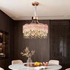Luxury Crystal Glass Fringe Chandelier - Elegant Ceiling Light