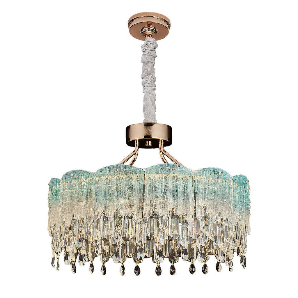 Luxury Crystal Glass Fringe Chandelier - Elegant Ceiling Light