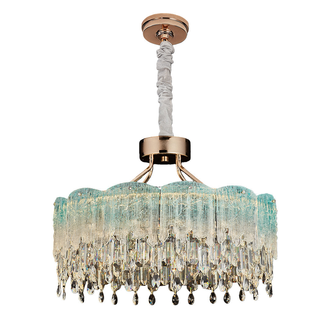 Luxury Crystal Glass Fringe Chandelier - Elegant Ceiling Light