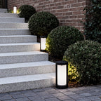 Modern Black LED Cylindrical Bollard Landscape Light