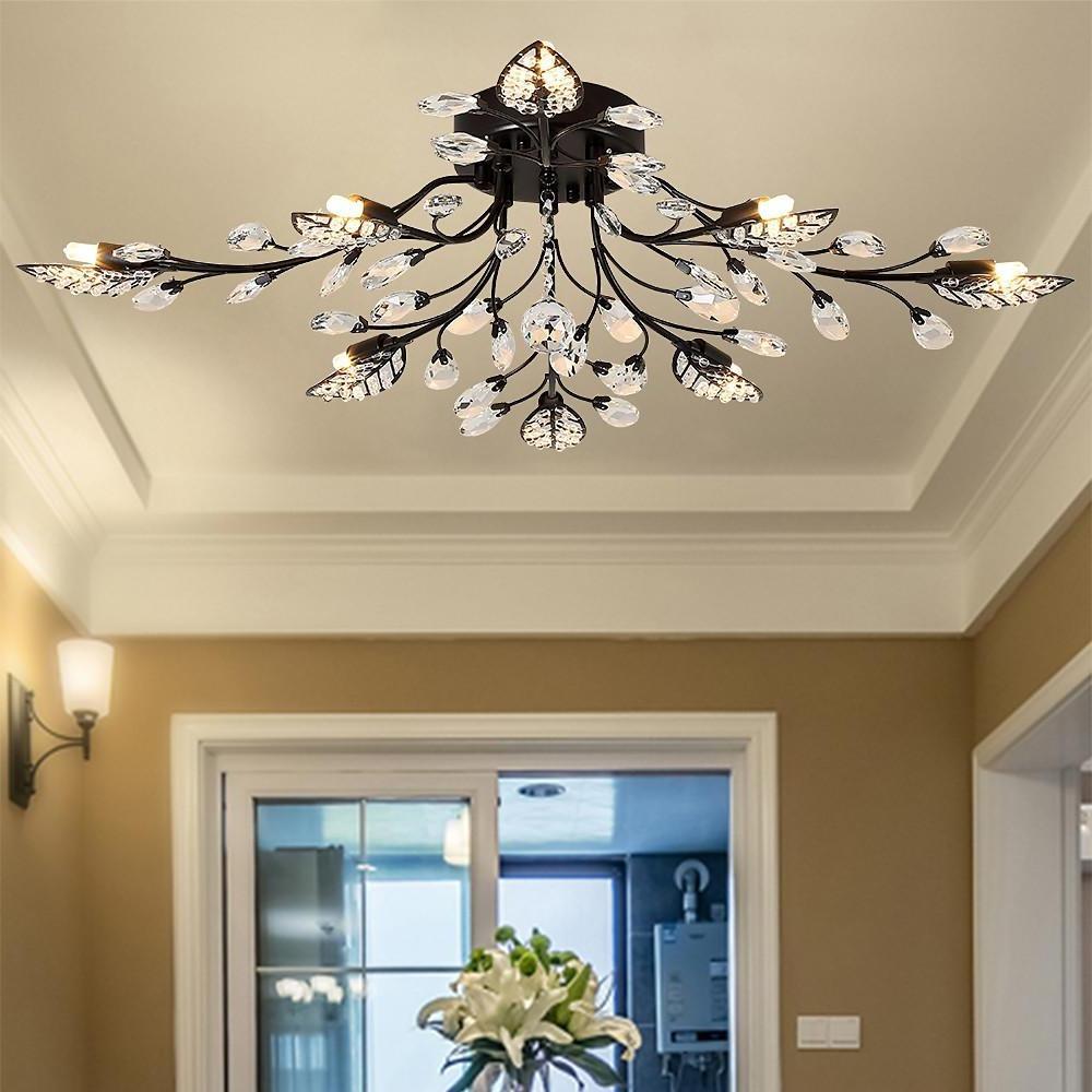 Modern Vintage Crystal LED Branch Chandelier