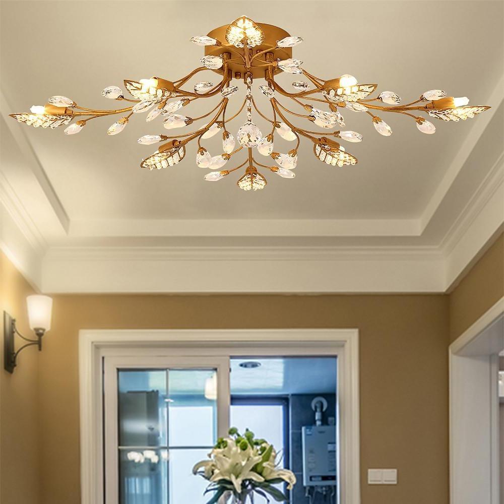 Modern Vintage Crystal LED Branch Chandelier