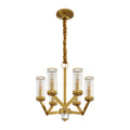 Luxury Copper Glass Drop Chandelier - Elegant Ceiling Light