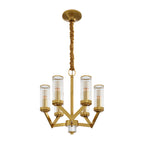 Luxury Copper Glass Drop Chandelier - Elegant Ceiling Light