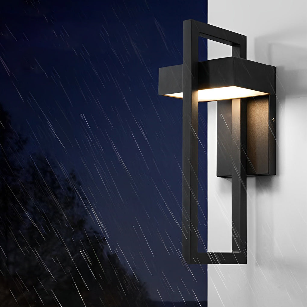 Modern Black Rectangular LED Outdoor Wall Sconce