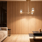 Nordic Minimalist Brass Crystal Ceiling Chandelier