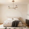 Nordic Minimalist Brass Crystal Ceiling Chandelier
