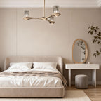 Nordic Minimalist Brass Crystal Ceiling Chandelier