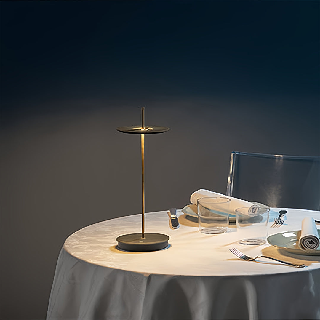 Modern Cordless Dimmable Metal Table Lamps - Portable Buffet Lighting
