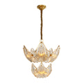 Luxury Copper and Glass Large Modern Chandelier