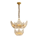 Luxury Copper and Glass Large Modern Chandelier