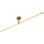 Minimalist Black and Gold LED Semi Flush Mount Ceiling Light