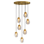 Luxury Copper and Glass Chandelier - Modern Ceiling Light