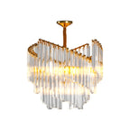 Luxury Vintage Crystal Copper Ceiling Chandelier