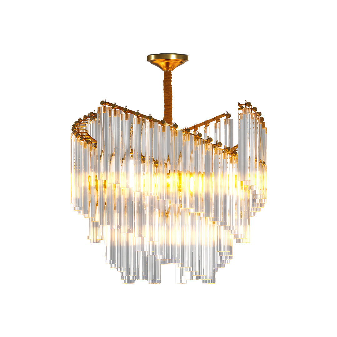 Luxury Vintage Crystal Copper Ceiling Chandelier