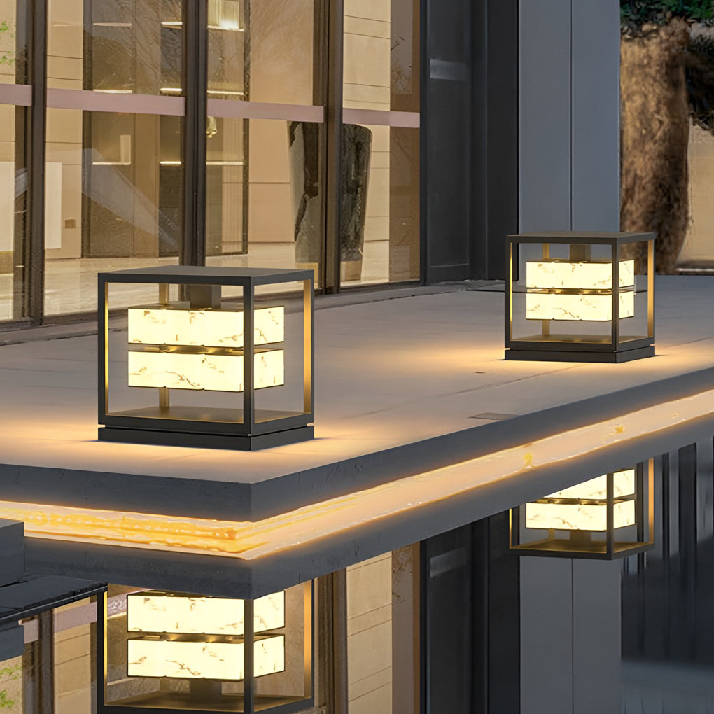 Premium Square Waterproof Metal Solar Brick Pillar Lights