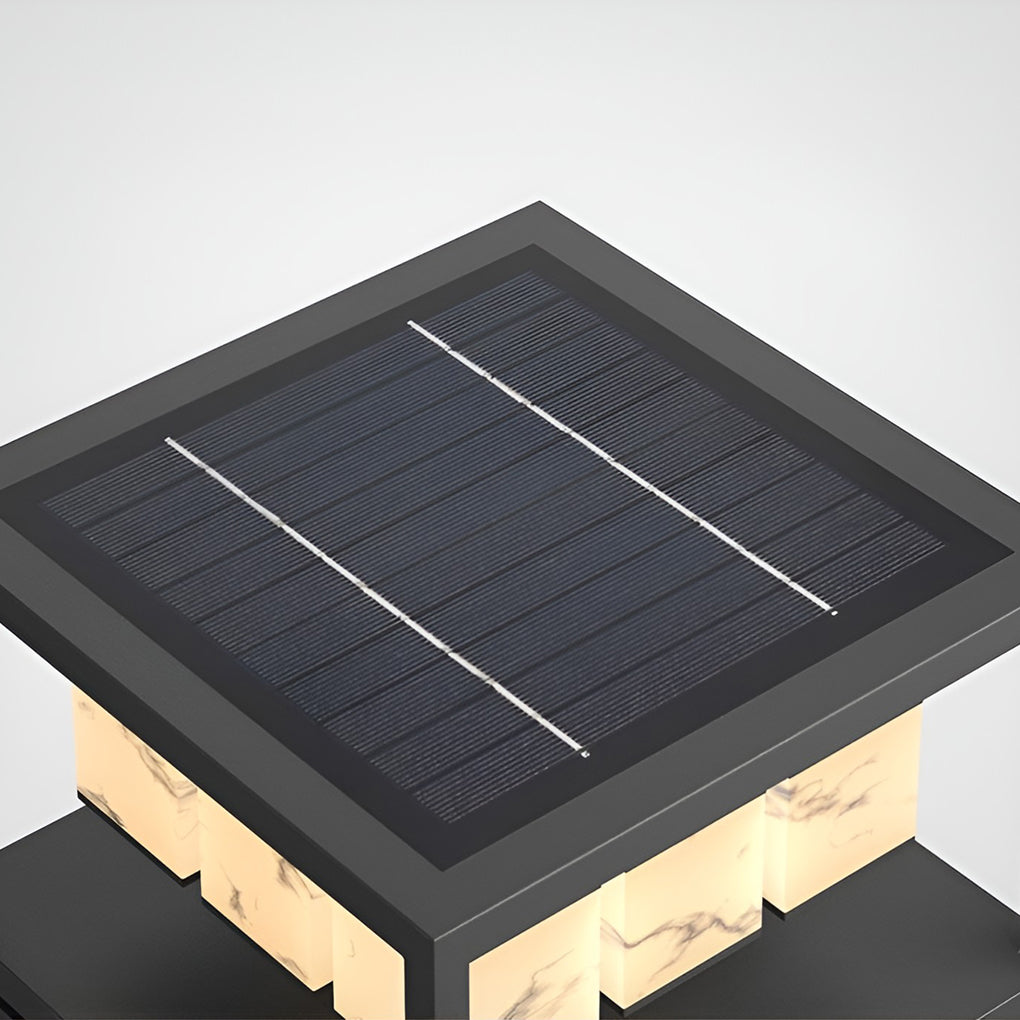 Premium Square Waterproof Metal Solar Brick Pillar Lights