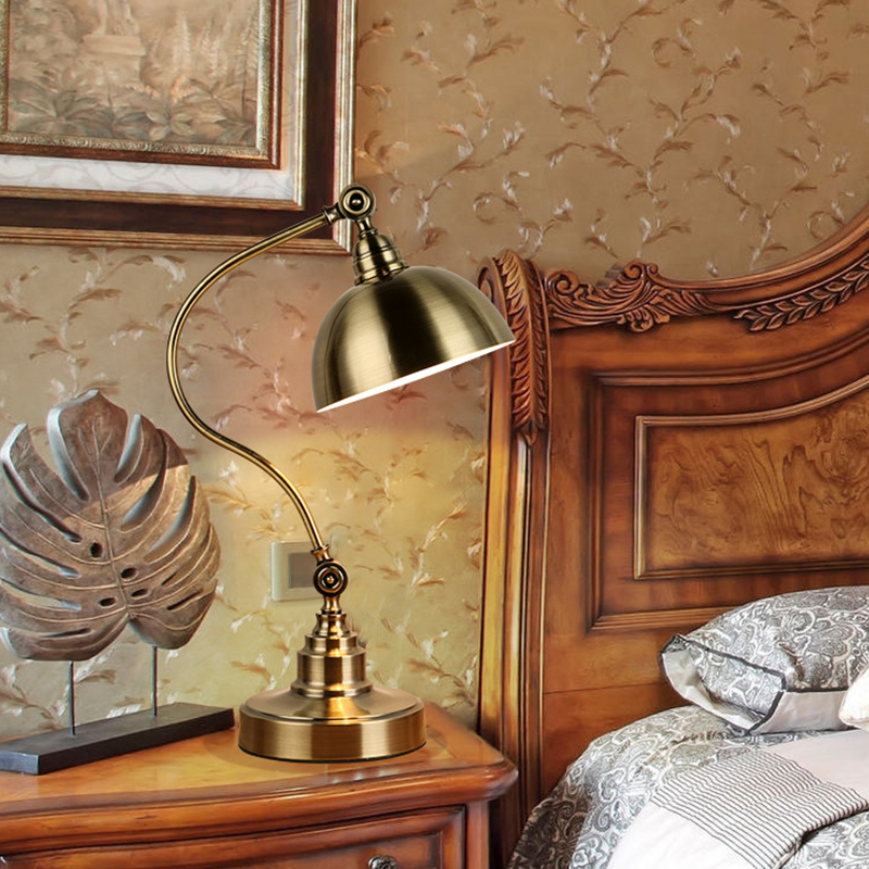 Vintage Bronze Gooseneck LED Desk Lamp