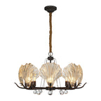 Modern Copper and Glass Shell Chandelier Ceiling Light