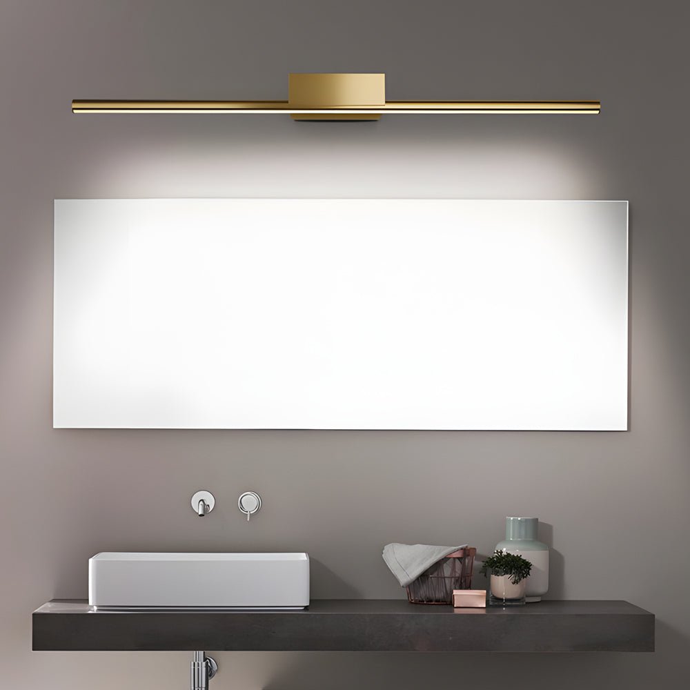 Brushed Brass Slim Cylinder LED Vanity Light for Bathrooms