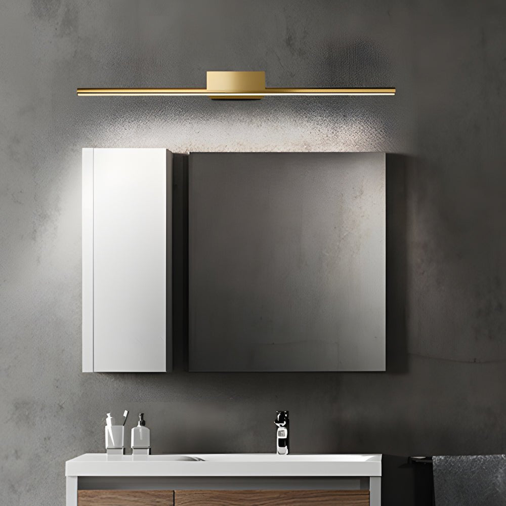 Brushed Brass Slim Cylinder LED Vanity Light for Bathrooms