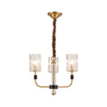Modern Minimalist Copper and Glass Chandelier Ceiling Light