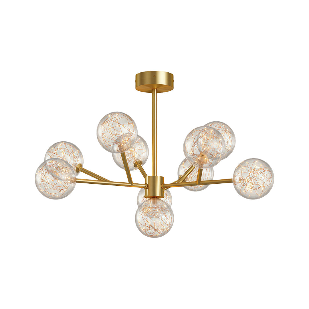 Contemporary Glass Globe Chandelier - Starry Sky Ceiling Light