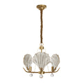 Modern Copper and Glass Shell Chandelier Ceiling Light