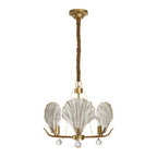 Modern Copper and Glass Shell Chandelier Ceiling Light