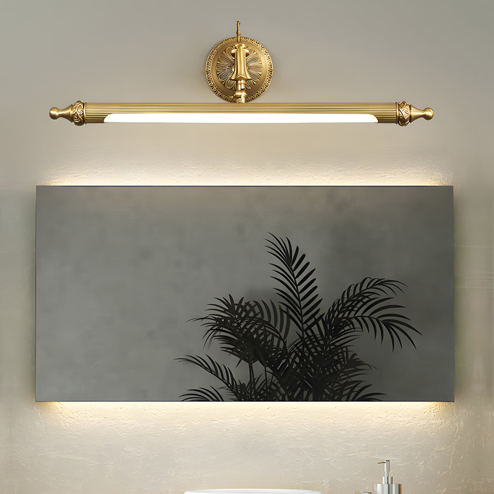 Brushed Gold Linear Vanity Light - European Copper Design