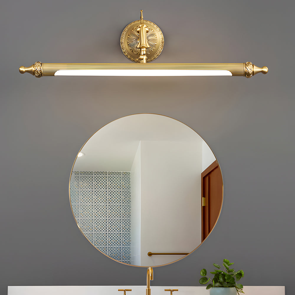 Brushed Gold Linear Vanity Light - European Copper Design