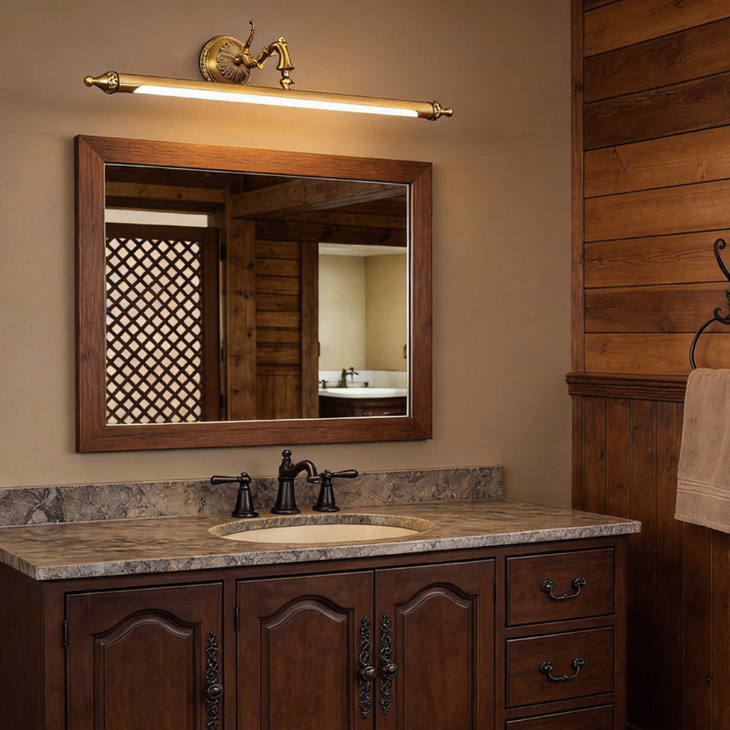 Brushed Gold Linear Vanity Light - European Copper Design