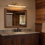 Brushed Gold Linear Vanity Light - European Copper Design