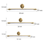 Brushed Gold Linear Vanity Light - European Copper Design