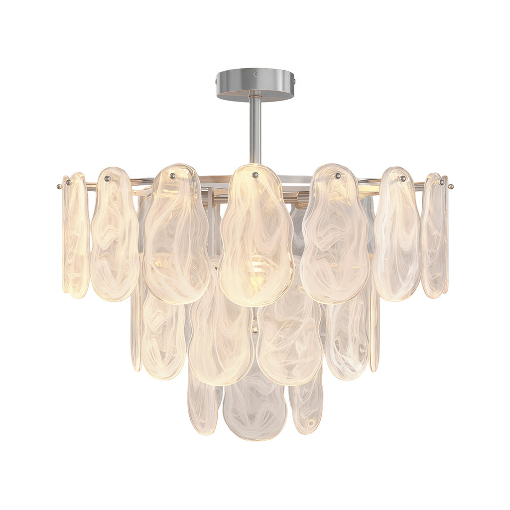 Midcentury Modern Copper and Glass Chandelier
