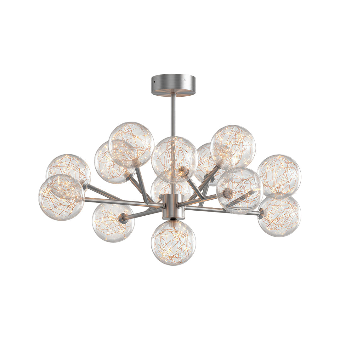 Contemporary Glass Globe Chandelier - Starry Sky Ceiling Light
