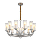 Luxury Copper Glass Drop Chandelier - Elegant Ceiling Light
