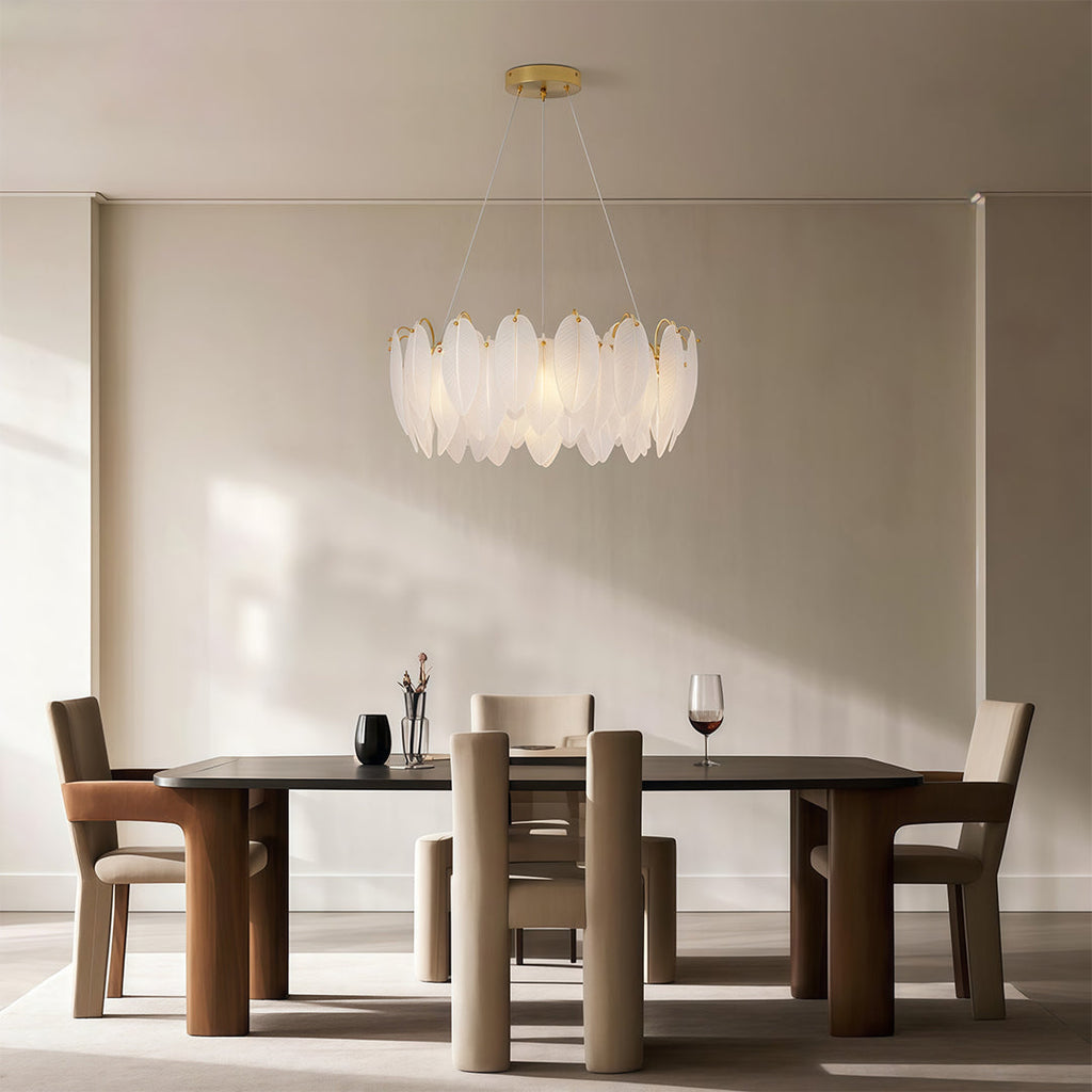 Modern Luxury Glass Feather Chandelier Ceiling Light